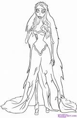 Corpse Bride Coloring Pages Emily Halloween Burton Tim Draw Color Printable Book Para Colorear Drawing Dibujos Colouring Clipart Step Adult sketch template