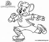 Chuck Cheese Coloring Pages Roller Skating Printable Friends Adults Template Kids sketch template