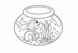 Fish Bowl Coloring Drawing Pages Printable Tank Empty Jar Animal Getdrawings Popular Coloringhome sketch template