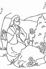 Jesus Coloring Praying Gethsemane Garden Disciples Getdrawings sketch template