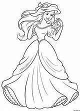 Coloring Pages Ariel Princess Disney Human sketch template