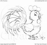 Coloring Rooster Cute Outline Illustration Royalty Clipart Rf Bannykh Alex Getdrawings Drawing sketch template