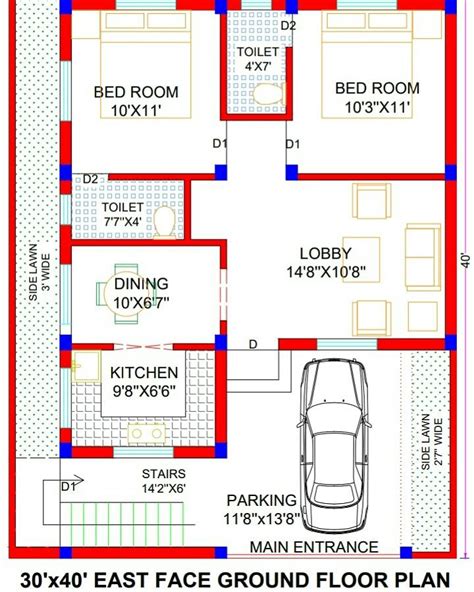 house plan  east facing house plan  sq ft house plans india  house
