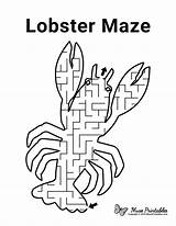 Maze Lobster Worksheet sketch template