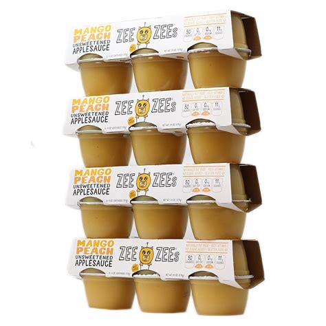 zee zees mango peach applesauce cups unsweetened  natural  sugar added  oz cups