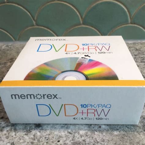 Memorex Rewritable Dvd Rw 10 Pack Up To 4x 4 7gb 120min Blank Open