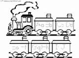Train Coloring Pages Alphabet Book Little Kids Print sketch template