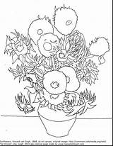 Gogh Van Coloring Pages Vincent Night Starry Printable Color Sunflowers Portrait Self Sky Drawing Sunflower Getcolorings Getdrawings Print Colorings Spotlight sketch template