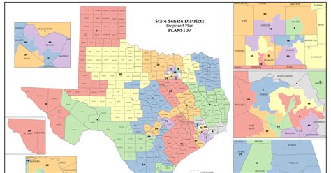 texas senate district map map   world