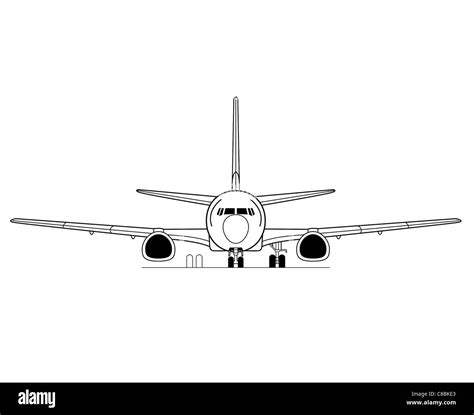 boeing    view aircraft  art drawing stock photo