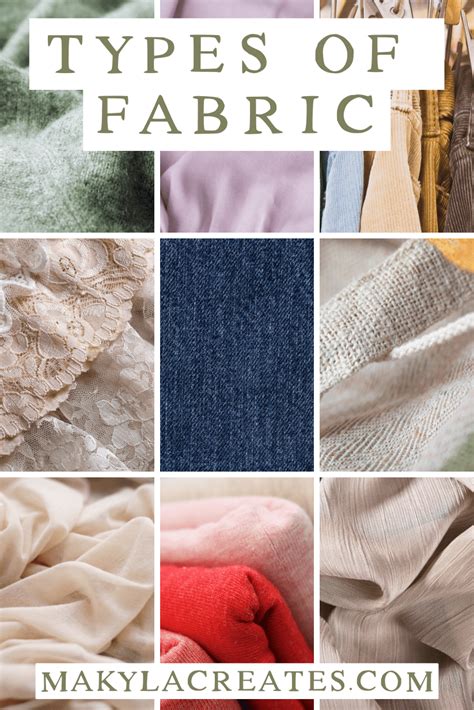 types  fabrics  materials  names  pictures makyla creates
