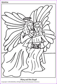 coloring mary   angel kids korner biblewise coloring pages