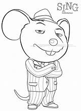 Sing Coloring Pages Characters Movie Printable Mouse Mike Kids Colouring Book Drawing Sign Little Sheets Azcoloring Hollywood Print Color Wizard sketch template