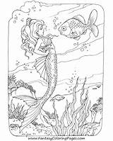 Mermaid Coloring Pages Detailed Mermaids Adult Adults Getcoloringpages Fairy sketch template