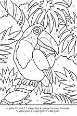 Coloring Pages Color Tropical Numbers Number Bird Kids Coloriage Adult Popular Depuis Enregistrée sketch template