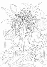 Coloring Pages Fairy Adults Anime Water Adult Fairies Elf Color Manga Printable Detailed Fantasy Colouring Night Girls Lilies Deviantart Book sketch template
