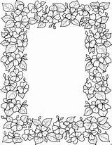 Coloring Pages Flower Embroidery Patterns Border Borders Template Frames Color Hand sketch template