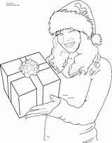 Coloring Pages Christmas Santa Girls Printable Color Girl Gift Print Comments Getcolorings Click Coloringhome sketch template