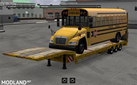school bus trailer mod  american truck simulator ats