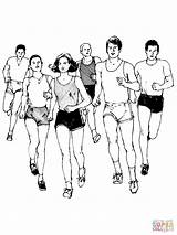 Runners Corredores Maratona Coureur sketch template
