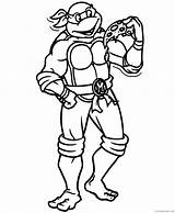 Turtles Mutant Tortuga Tortugas Coloring4free Comiendo Michelangelo Donatello sketch template