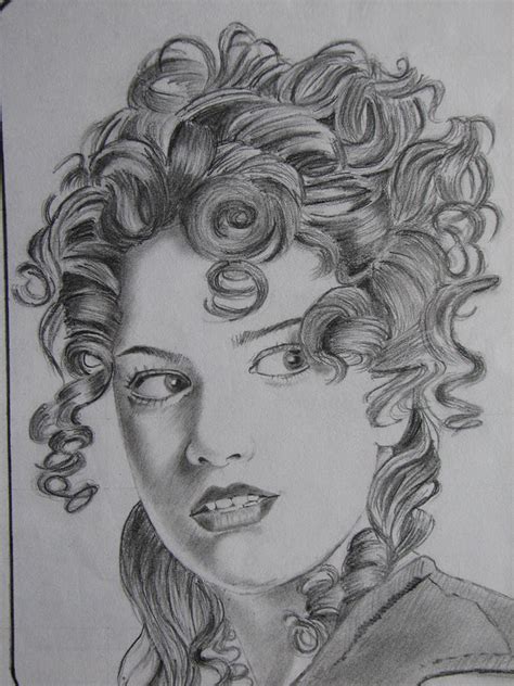 Curly Hair Girl Drawing By Mayur Jadhav