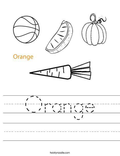 orange worksheet color   week preschool colors preschool