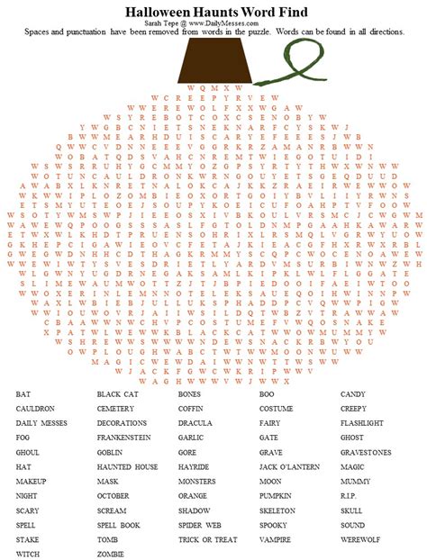 daily messes halloween word find pumpkin shaped
