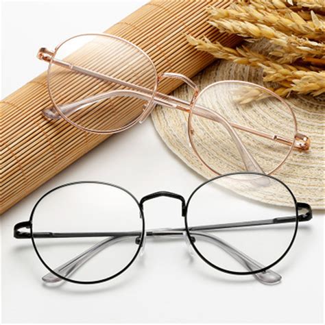 round metal frame reading glasses unisex ultralight no degree