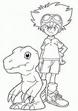Digimon Veemon Digimons Agumon Coloringhome Kamiya Taichi sketch template