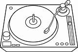 Dj Turntable Record Clipart Drawing Player Line Coloring Vinyl Turntables Table Clip Turn Transparent Cliparts Background Sweetclipart Easy Collection Simple sketch template