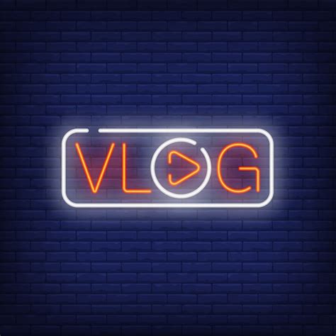 vector vlog neon sign bright text  letter   shape