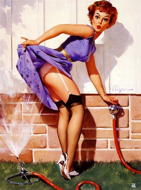 1940s pin up girl sprinkler cooling off picture poster print art vintage pin up ebay