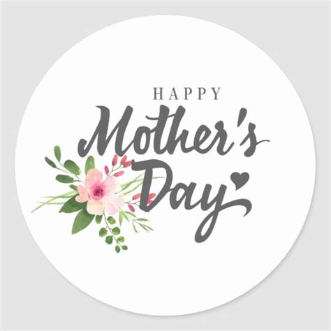 elegant floral happy mother s day sticker seal zazzle
