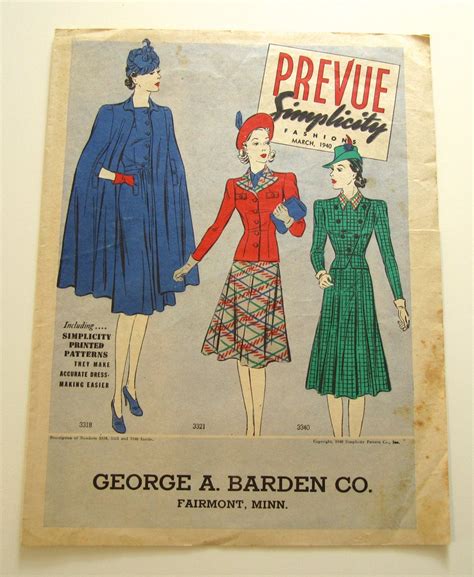 vintage sewing pattern catalog booklet simplicity prevue march