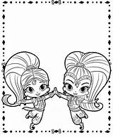 Shine Shimmer Coloring Pages Print Cute Printable Genies Color Book Template Getcoloringpages sketch template