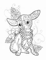 Chihuahua Coloring Pages Mandala Print Chihuahuas Dog Chic Cindy Elsharouni Visit sketch template