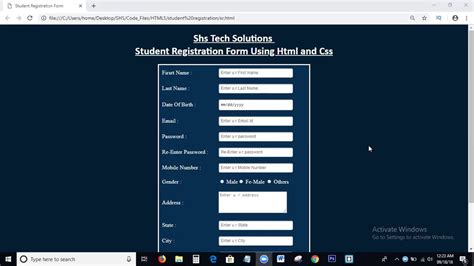 top  student registration form  html templates wwwvrogueco