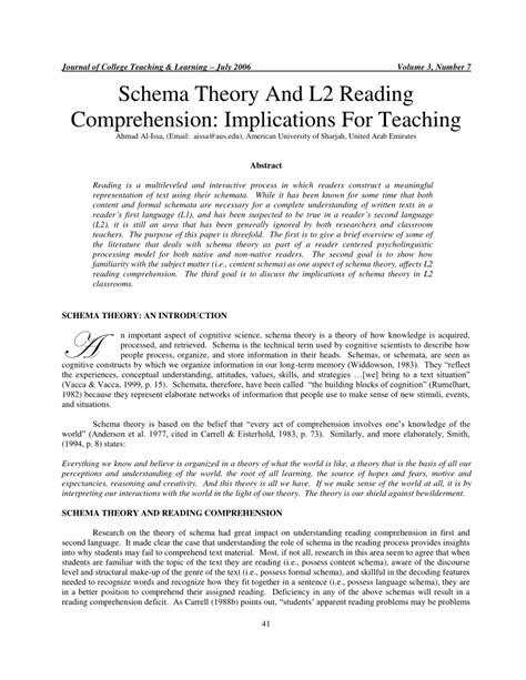 schema theory   reading comprehension implications  teaching