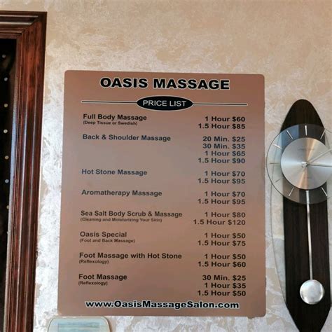 oasis massage  salon  tips