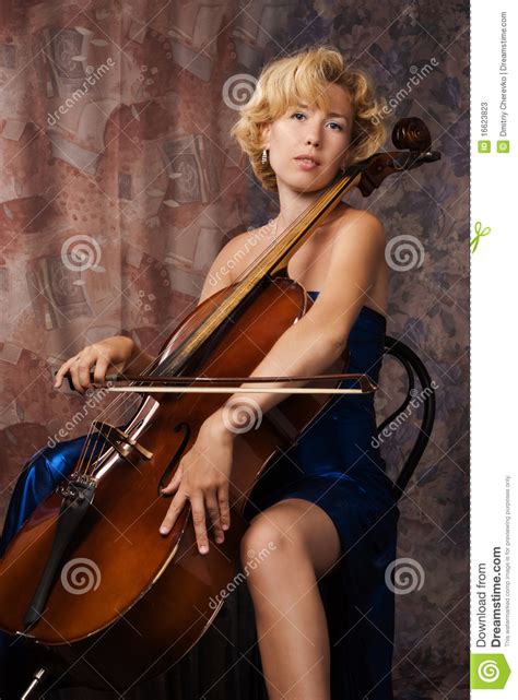 Woman In Evening Dress Playing Cello Stock Image Image Of Expression