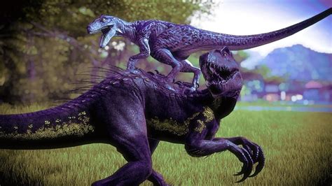 jurassic world evolution blue  indoraptor   rex  indominus rex blue jurassic