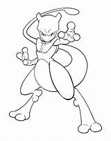 Mewtwo Coloring Pokemon Pages Printable Template sketch template