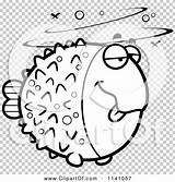Drunk Blowfish Outlined Clipart Cory Thoman sketch template