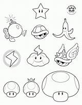 Coloring Mario Pages Mushroom Print sketch template