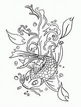 Koi Coloring Fish Pages Adult Coy Color Colouring Printable Realistic Book Adults Popular Carp Library Clipart Getcolorings Drawings Coloringhome Template sketch template