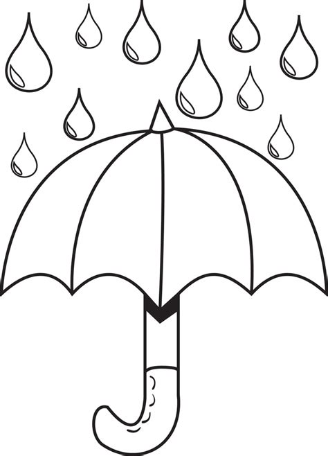 printable umbrella  raindrops spring coloring page supplyme