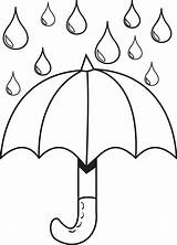 Umbrella Coloring Raindrops Spring Printable Click sketch template