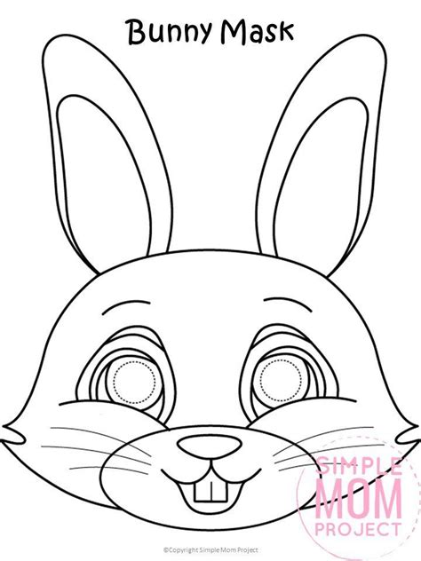 printable easter bunny mask template bunny mask bunny coloring