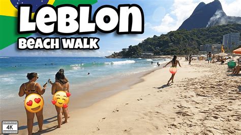 Leblon Ipanema Beach Walk Rio De Janeiro Brazil 2021 4k Virtual